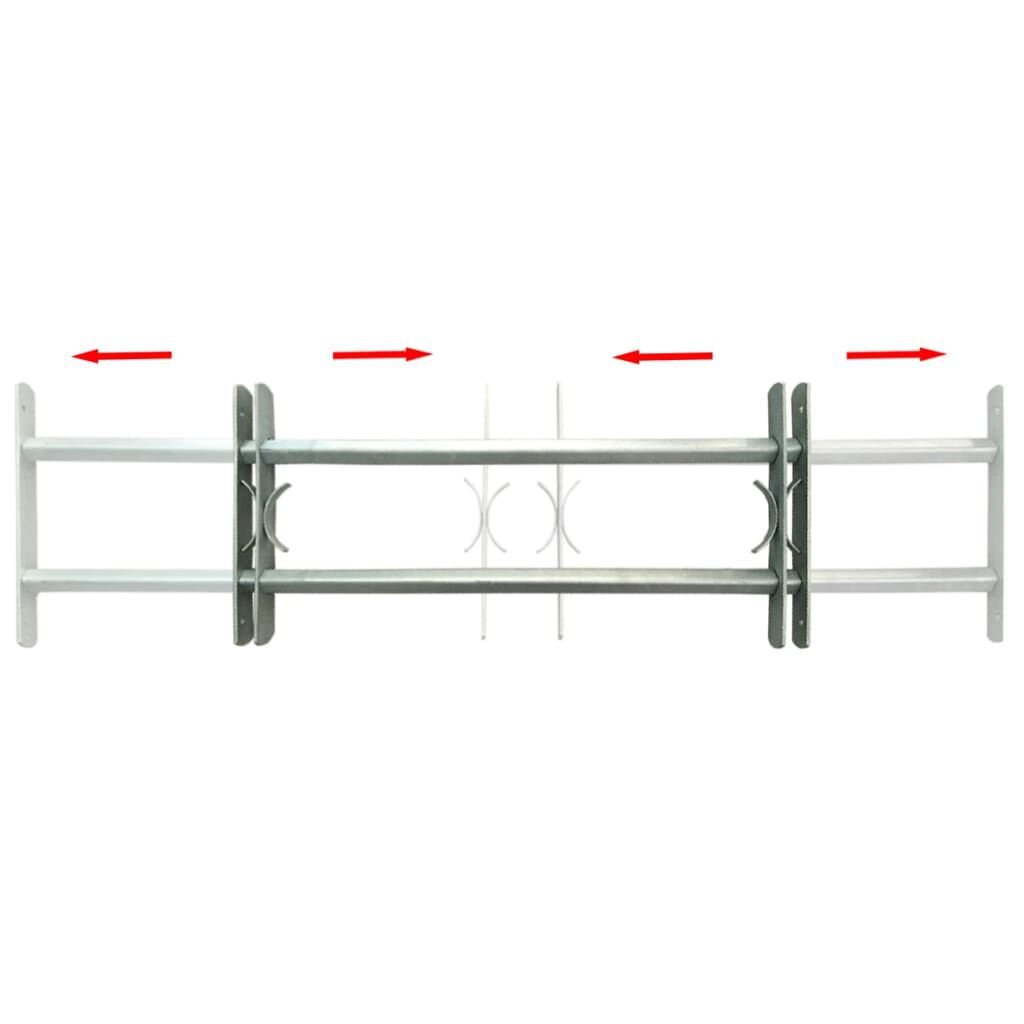 Adjustable Security Grille for Windows with 2 Crossbars 500-650 mm