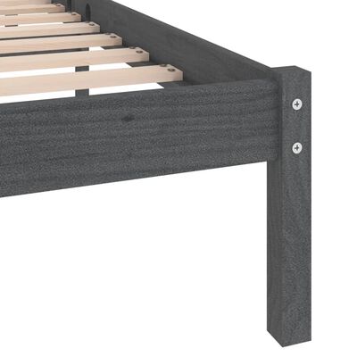 vidaXL Bed Frame without Mattress Grey Solid Wood 140x200 cm