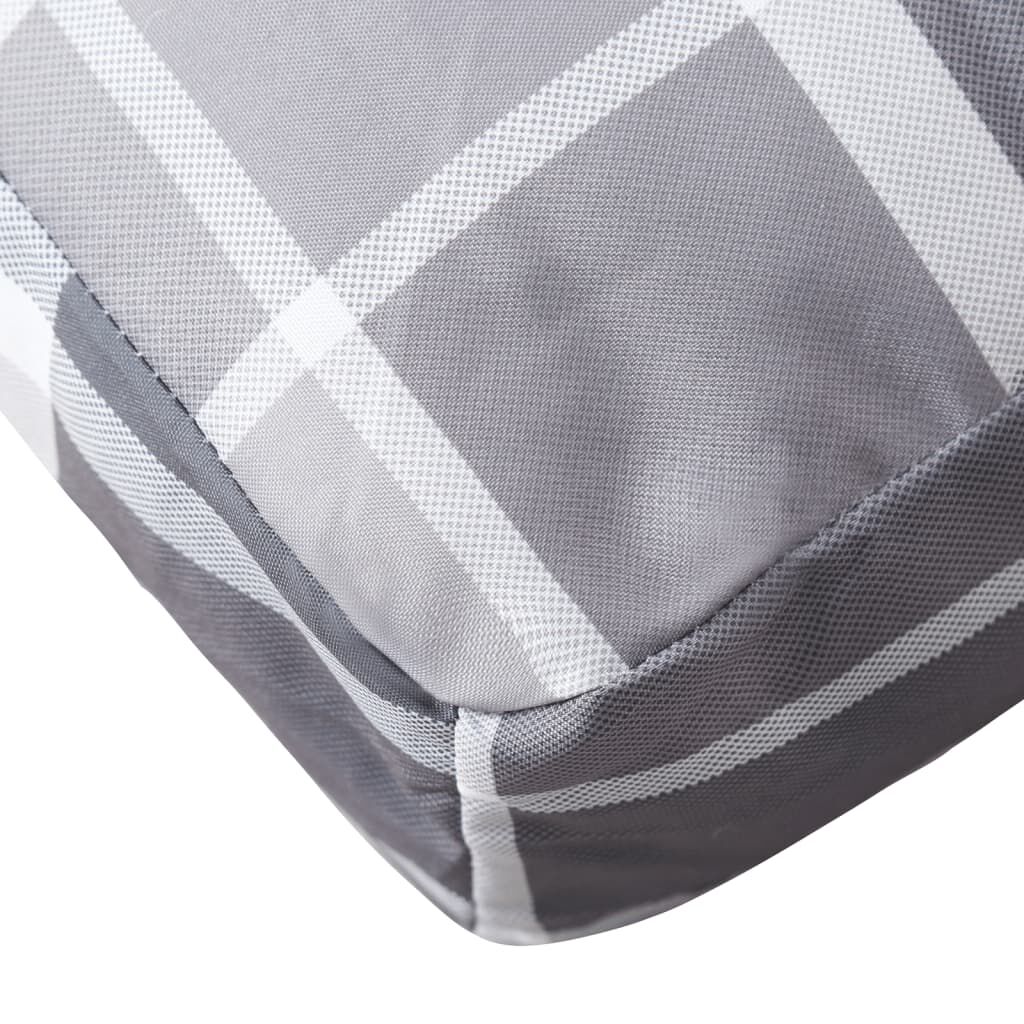 vidaXL Pallet Cushions 2 pcs Grey Check Pattern Fabric