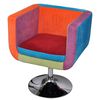 vidaXL Cube Armchair with Patchwork Design Fabric