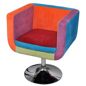vidaXL Cube Armchair with Patchwork Design Fabric