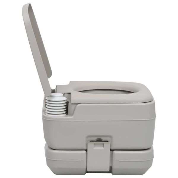 vidaXL Portable Camping Toilet Grey 10+10 L