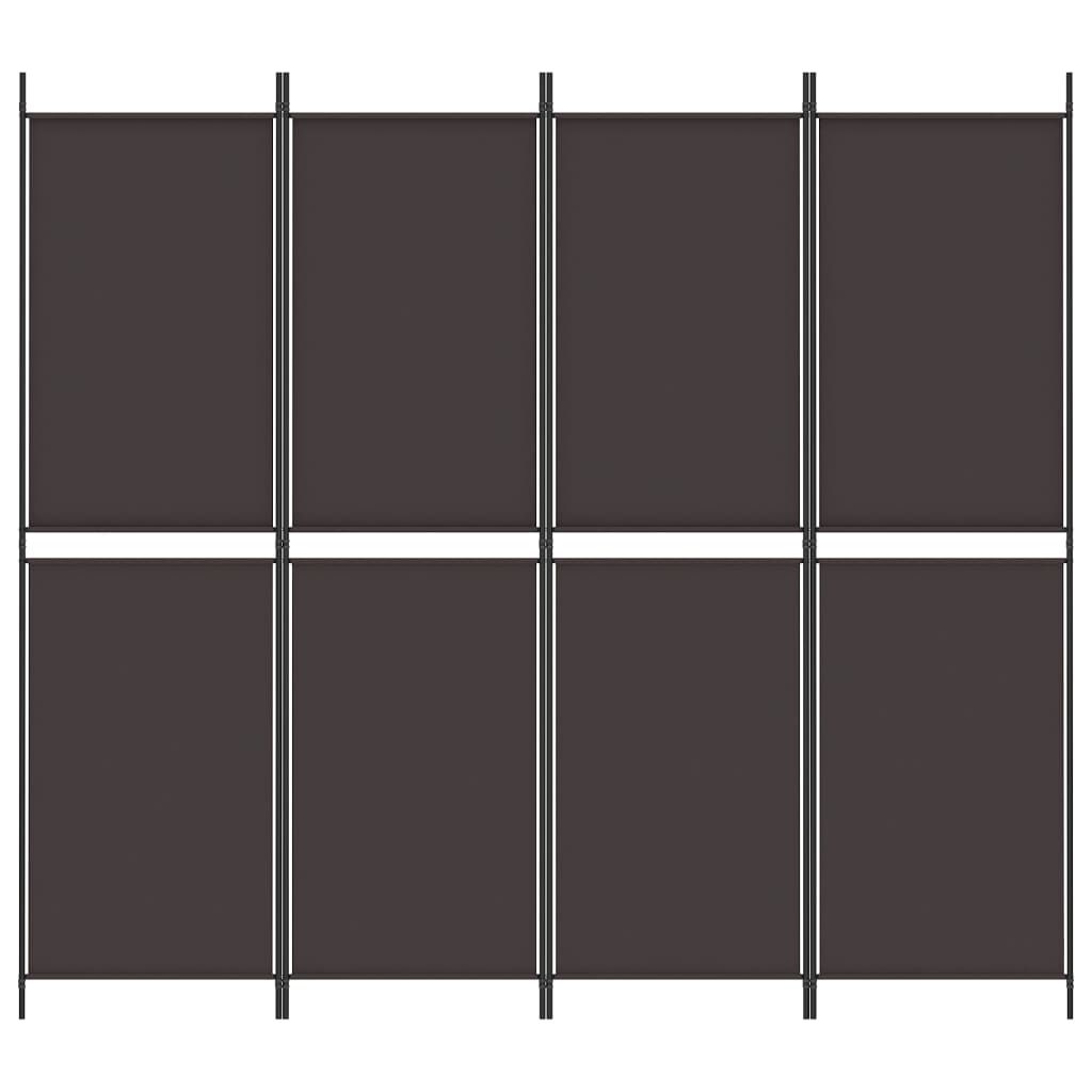 vidaXL 4-Panel Room Divider Brown 200x180 cm Fabric