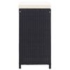 vidaXL 7 Piece Garden Bar Set with Cushions Poly Rattan Black