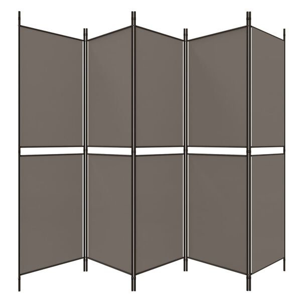 vidaXL 5-Panel Room Divider Anthracite 250x200 cm Fabric