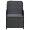 vidaXL 3 Piece Garden Dining Set with Cushions Black