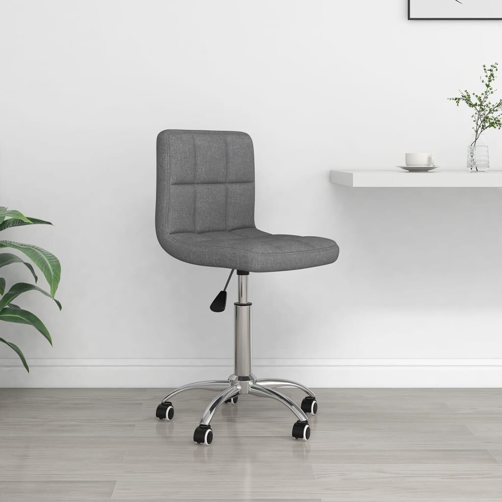 vidaXL Swivel Office Chair Light Grey Fabric