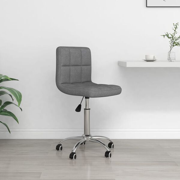 vidaXL Swivel Office Chair Light Grey Fabric