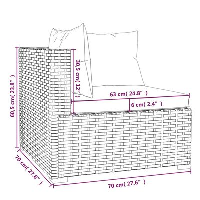 vidaXL 8 Piece Garden Lounge Set with Cushions Poly Rattan Grey, grey and anthracite vidaXL 8 Piece Garden Lounge Set with Cushions Poly Rattan Grey