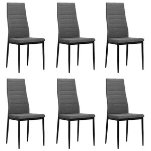 vidaXL Dining Chairs 6 pcs Light Grey Fabric