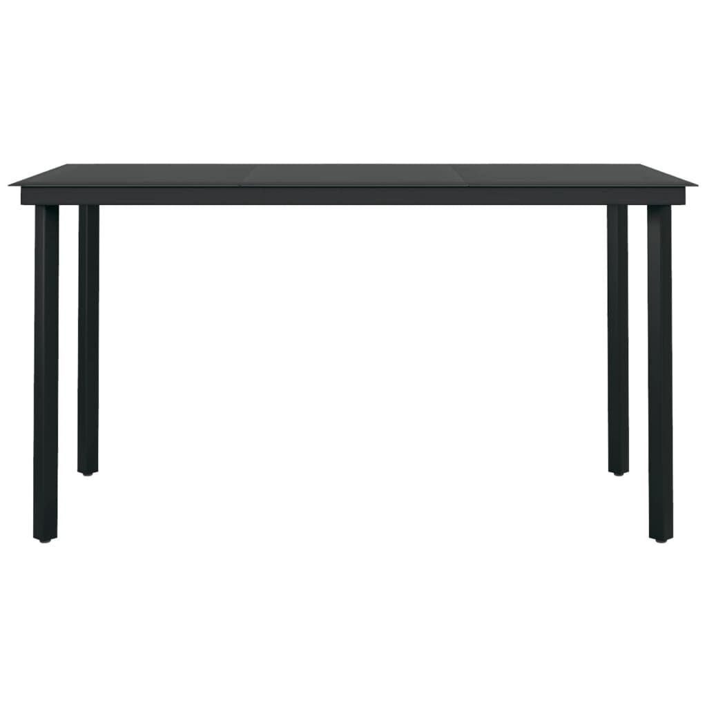 vidaXL 7 Piece Garden Dining Set with Cushions Black