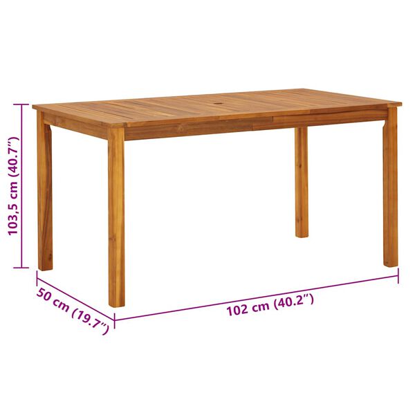 vidaXL Garden Table 140x80x74 cm Solid Acacia Wood