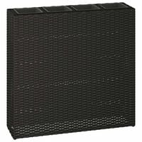 vidaXL Garden Raised Bed with 4 Pots Poly Rattan Black, black vidaXL Garden Raised Bed with 4 Pots Poly Rattan Black