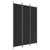 vidaXL 3-Panel Room Divider Black 150x220 cm Fabric