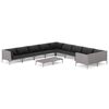 vidaXL 11 Piece Garden Lounge Set with Cushions Poly Rattan Dark Grey