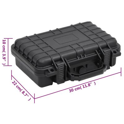 vidaXL Portable Flight Case Black 30x22x10 cm PP,  vidaXL Portable Flight Case Black 30x22x10 cm PP