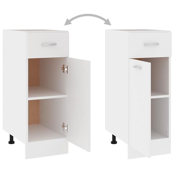 vidaXL Drawer Bottom Cabinet Lyon White 30x46x81.5 cm Engineered Wood