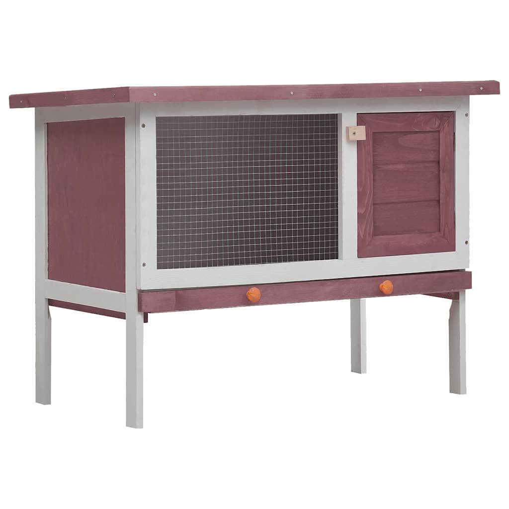 vidaXL Outdoor Rabbit Hutch 1 Layer Brown Wood