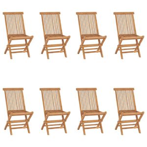 vidaXL Folding Garden Chairs 8 pcs Solid Teak Wood