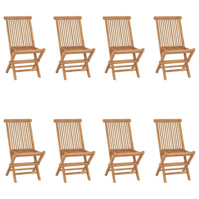 vidaXL Folding Garden Chairs 8 pcs Solid Teak Wood,  vidaXL Folding Garden Chairs 8 pcs Solid Teak Wood