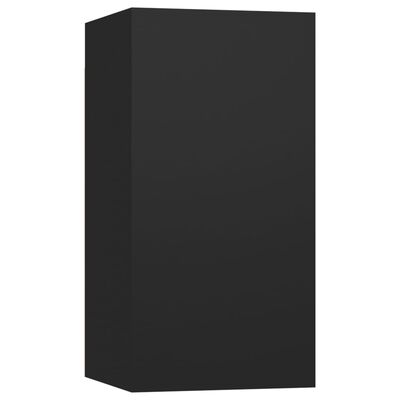 vidaXL TV Cabinets 4 pcs Black 30.5x30x60 cm Engineered Wood, black vidaXL TV Cabinets 4 pcs Black 30.5x30x60 cm Engineered Wood