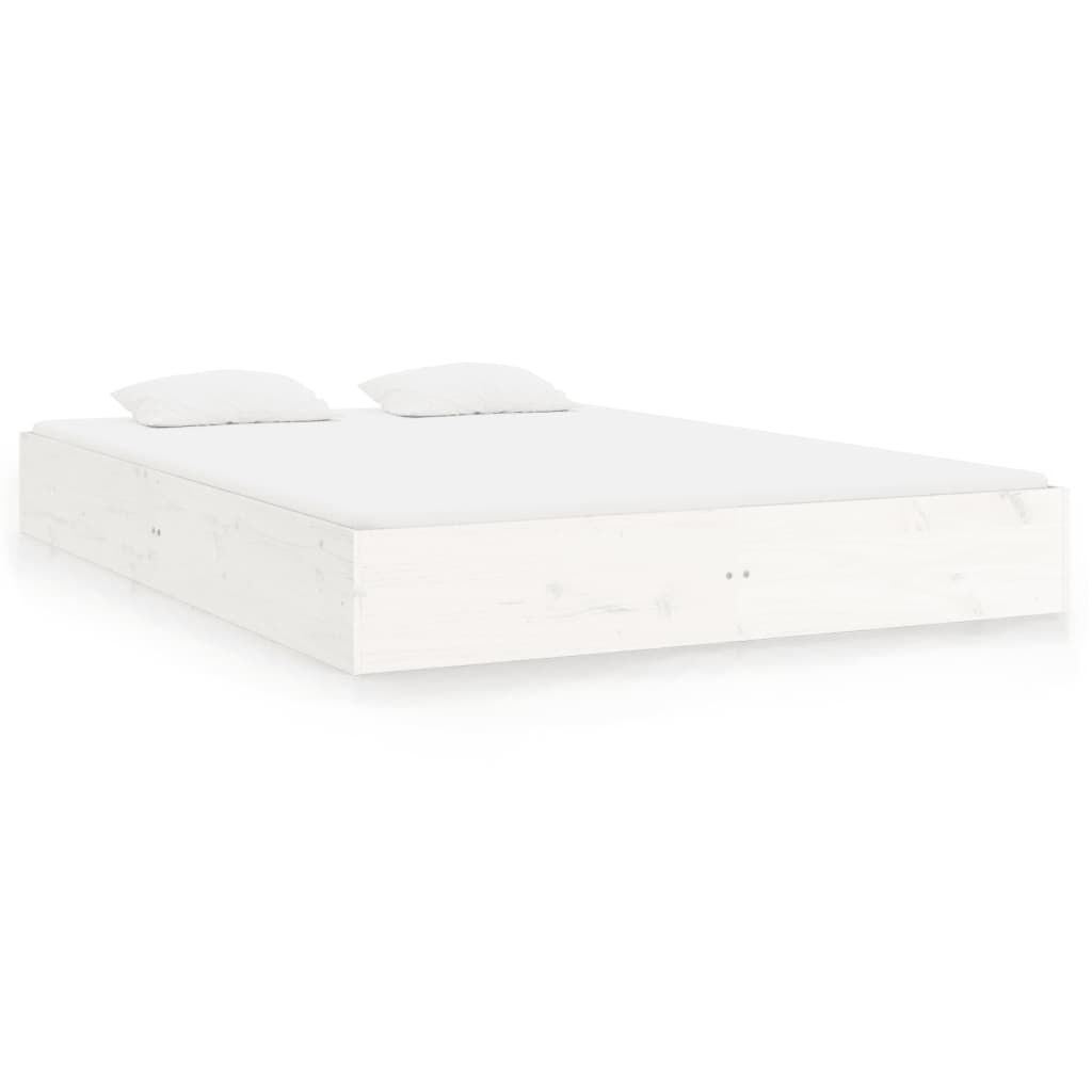 vidaXL Bed Frame without Mattress White Solid Wood 180x200 cm Super King