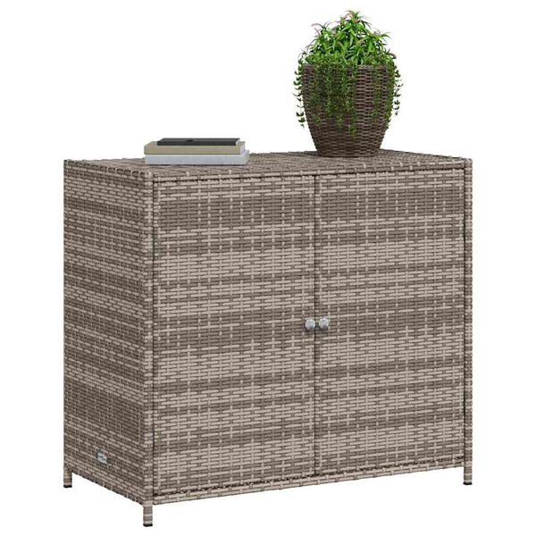 vidaXL Garden Storage Cabinet Grey 83x45x76 cm Poly Rattan