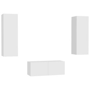 vidaXL TV Cabinet | Set of 3 | White | Engineered wood | TV Cabinet