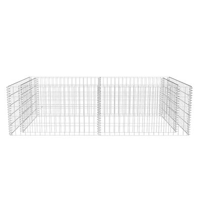 vidaXL Gabion Planter Galvanised Steel 180x90x50 cm,  vidaXL Gabion Planter Galvanised Steel 180x90x50 cm