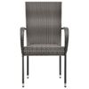 vidaXL Stackable Outdoor Chairs 6 pcs Grey Poly Rattan