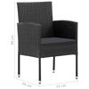 vidaXL 5 Piece Garden Dining Set Poly Rattan Black