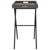 vidaXL Folding Tray Table Grey 65x40x75 cm Poly Rattan