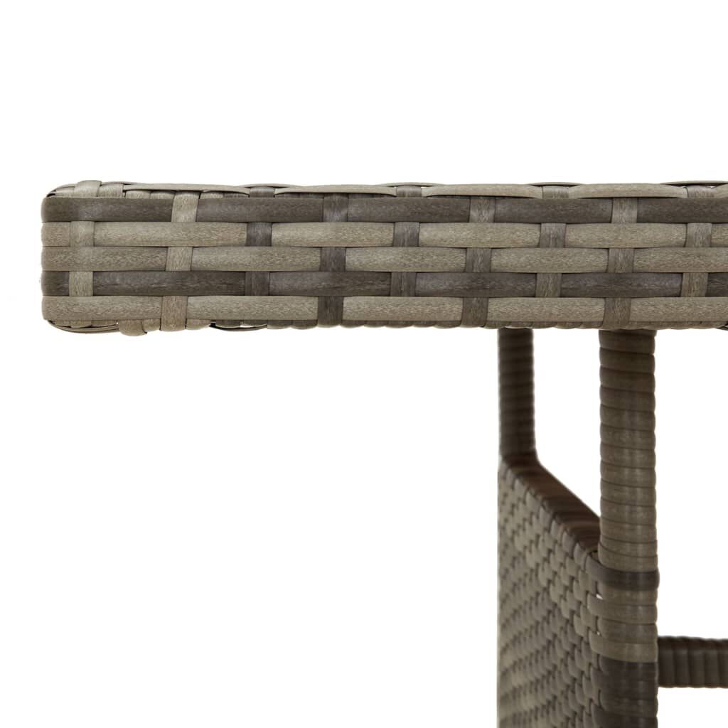 vidaXL Garden Table Grey 160x70x72 cm Poly Rattan & Solid Acacia Wood
