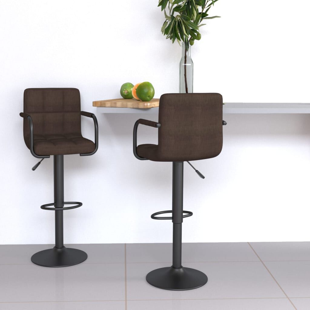 vidaXL Bar Stools 2 pcs Brown Fabric