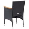 vidaXL 5 Piece Garden Dining Set with Cushions Poly Rattan Black