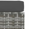 vidaXL Garden Footrest with Cushion Grey 70x70x30 cm Poly Rattan