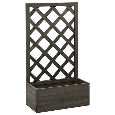 vidaXL Garden Trellis Planter Grey 50x25x90 cm Solid Firwood, grey vidaXL Garden Trellis Planter Grey 50x25x90 cm Solid Firwood