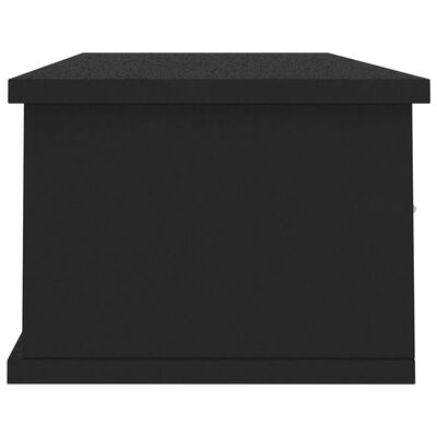 vidaXL Wall-mounted Drawer Shelf Black 88x26x18.5 cm Engineered Wood, black vidaXL Wall-mounted Drawer Shelf Black 88x26x18.5 cm Engineered Wood