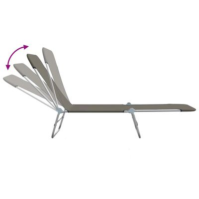 vidaXL Folding Sun Loungers 2 pcs Steel and Fabric Grey, grey vidaXL Folding Sun Loungers 2 pcs Steel and Fabric Grey