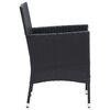 vidaXL 3 Piece Garden Dining Set with Cushions Poly Rattan Black