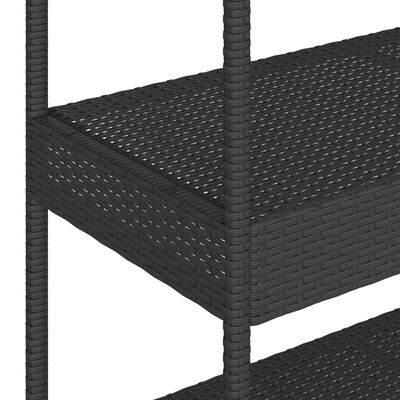 vidaXL Bar Cart 3-Tier Black Poly Rattan and Solid Wood Acacia, black and brown vidaXL Bar Cart 3-Tier Black Poly Rattan and Solid Wood Acacia