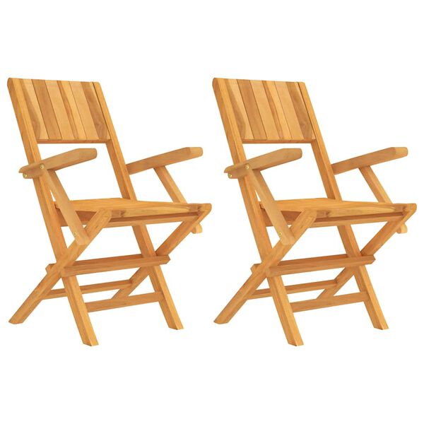 vidaXL Folding Garden Chairs 2 pcs 55x61x90 cm Solid Wood Teak