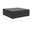 vidaXL 5 Piece Garden Lounge Set with Cushions Poly Rattan Black
