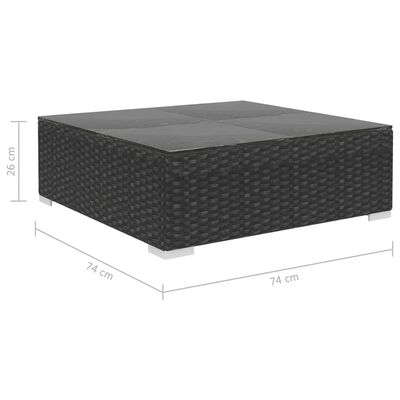 vidaXL 5 Piece Garden Lounge Set with Cushions Poly Rattan Black,  vidaXL 5 Piece Garden Lounge Set with Cushions Poly Rattan Black