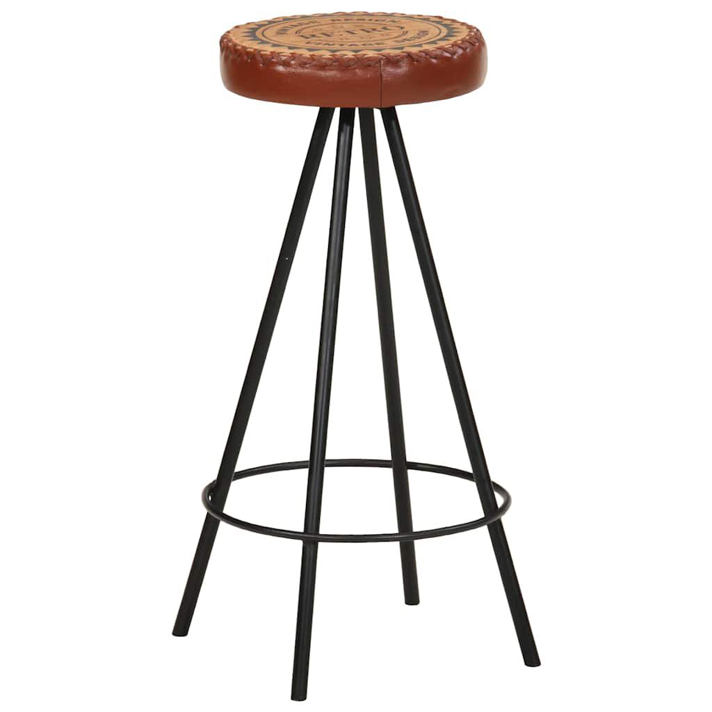 vidaXL Bar Stools 4 pcs Real Leather
