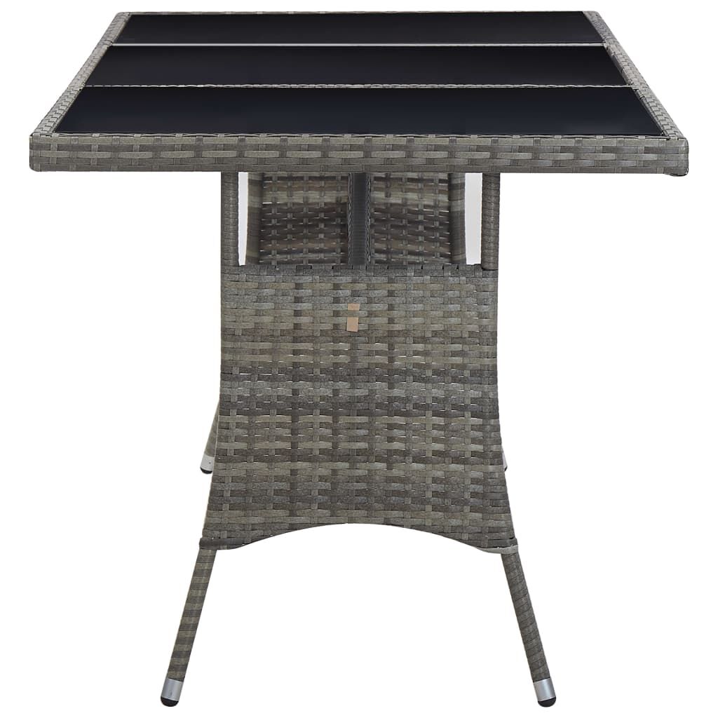 vidaXL Garden Table Grey 170x80x74 cm Poly Rattan