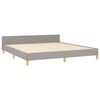 vidaXL Bed Frame without Mattress Light Grey 183x203 cm King Fabric