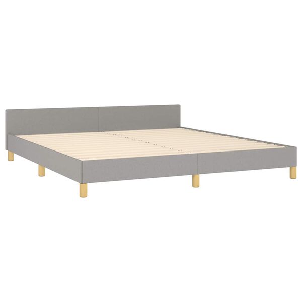 vidaXL Bed Frame without Mattress Light Grey 183x203 cm King Fabric