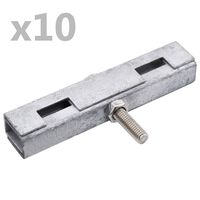 vidaXL Garden U Mat Connector 10 Sets Silver, silver vidaXL Garden U Mat Connector 10 Sets Silver