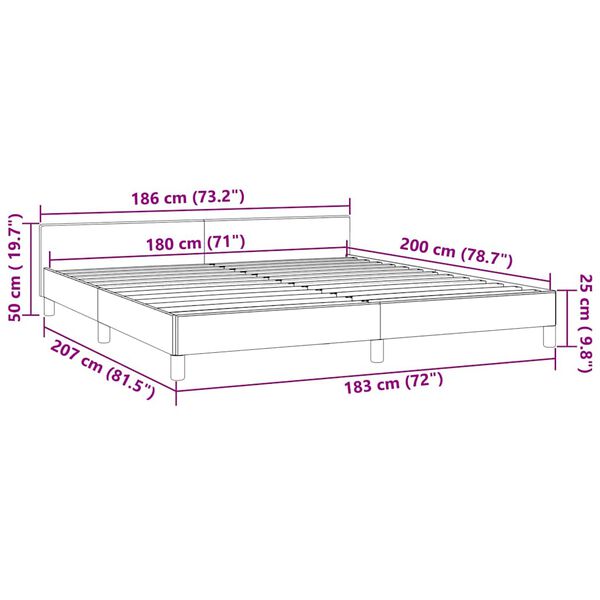 vidaXL Bed Frame without Mattress Dark Grey 183x203 cm King Velvet